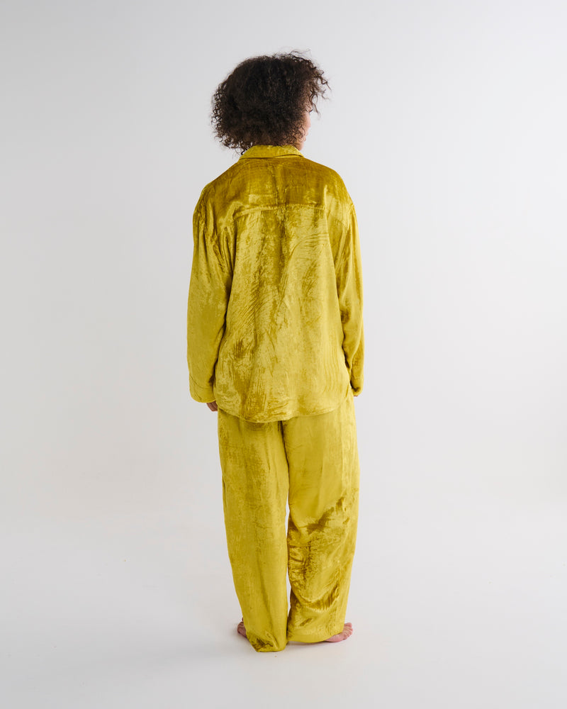 Goldie Adult Velvet Long Sleeve Shirt & Pant Pyjama Set