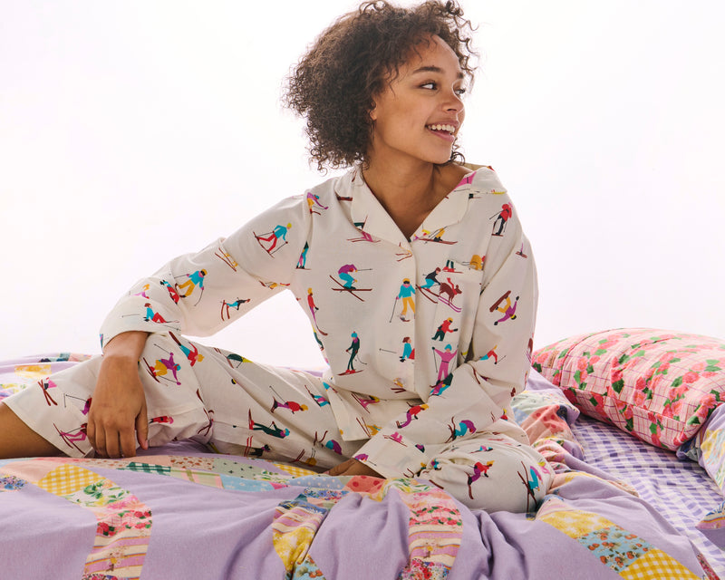 Snow Bunnies Flannelette Adult Long Sleeve Shirt & Pant Pyjama Set