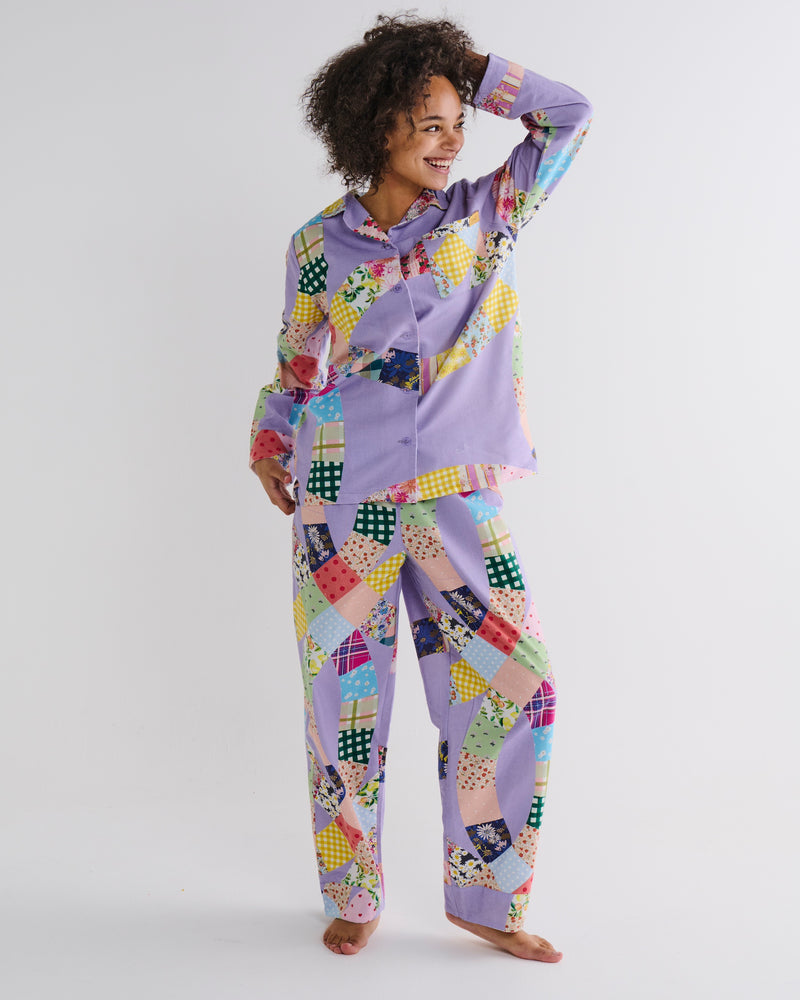 Cosy Cabin Flannelette Adult Long Sleeve Shirt & Pant Pyjama Set