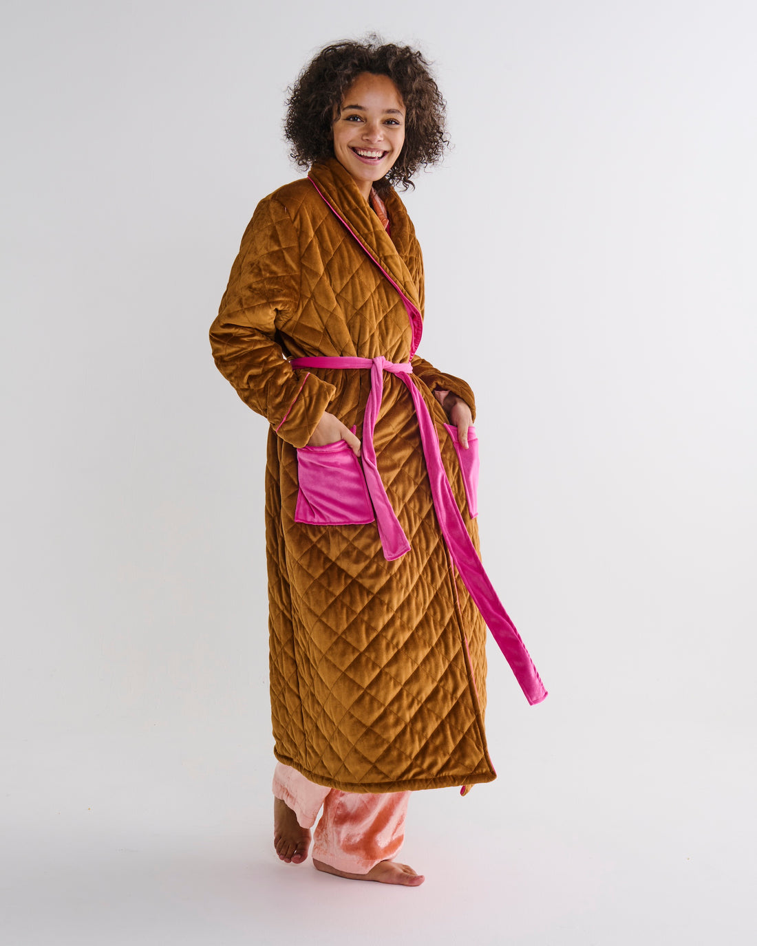 Pecan Delight Quilted Velvet Robe