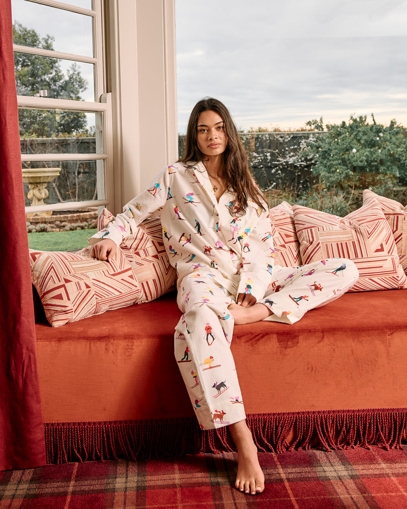 Snow Bunnies Flannelette Adult Long Sleeve Shirt & Pant Pyjama Set