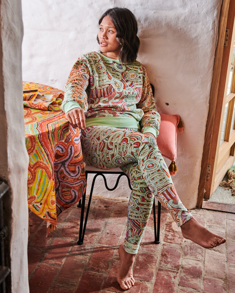 Ngayuku Ngura Sage Adult Organic Cotton Leggings