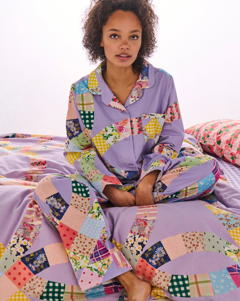 Cosy Cabin Flannelette Adult Long Sleeve Shirt & Pant Pyjama Set