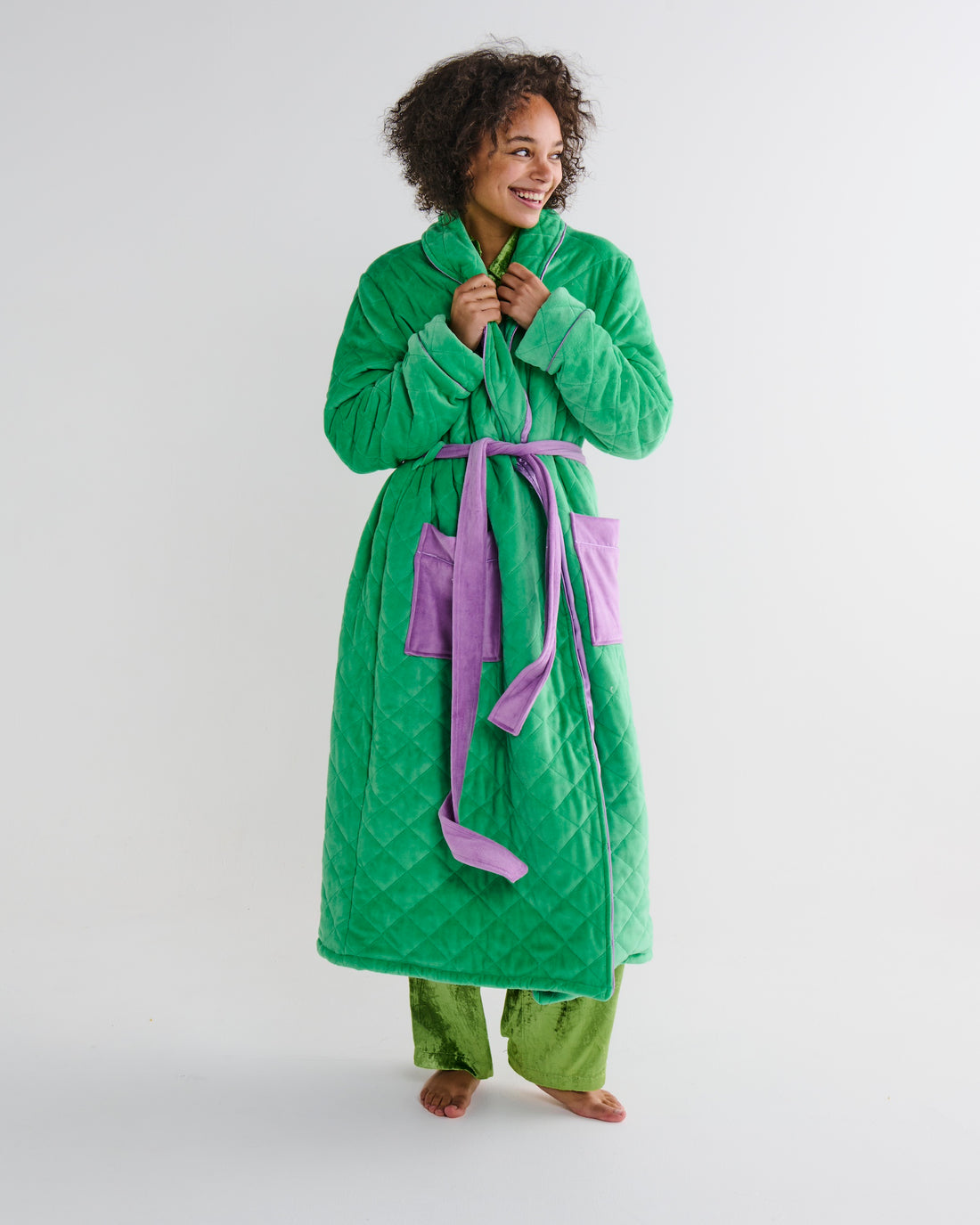 Purple Pear Quilted Velvet Robe