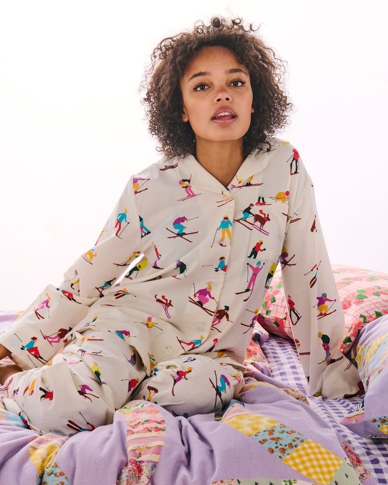 Snow Bunnies Flannelette Adult Long Sleeve Shirt & Pant Pyjama Set