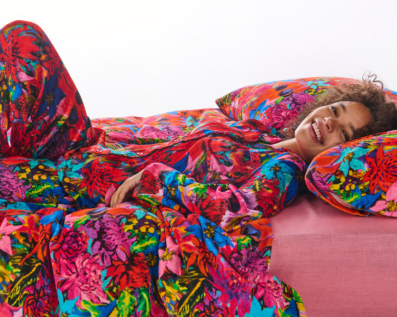 Kip&Co x Jenny Kee Growing The Peace Adult Velvet Long Sleeve Shirt & Pant Pyjama Set