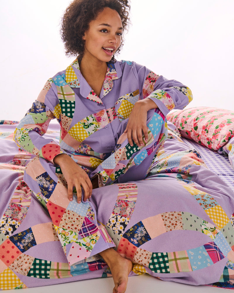 Cosy Cabin Flannelette Adult Long Sleeve Shirt & Pant Pyjama Set