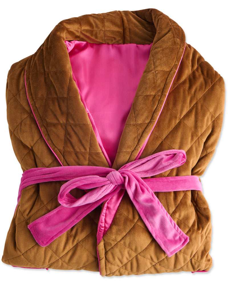 Pecan Delight Quilted Velvet Robe