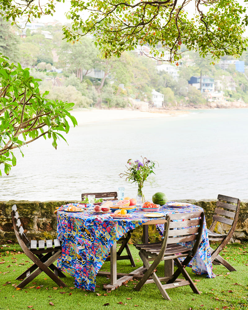 Kip&Co X Ken Done Barrier Reef Garden Round Linen Tablecloth