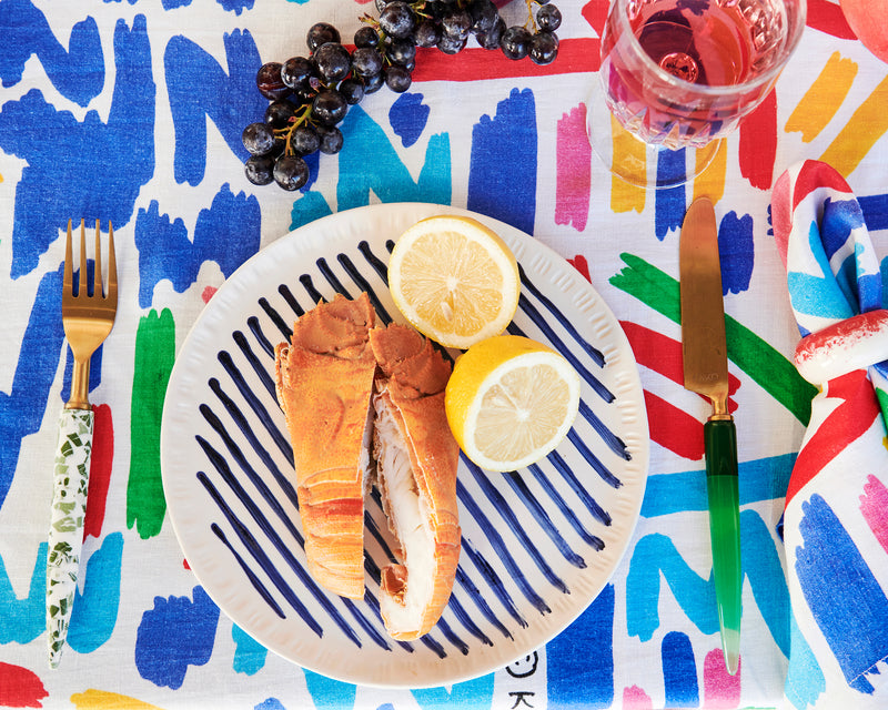 Kip&Co X Ken Done Little Tackers Round Linen Tablecloth