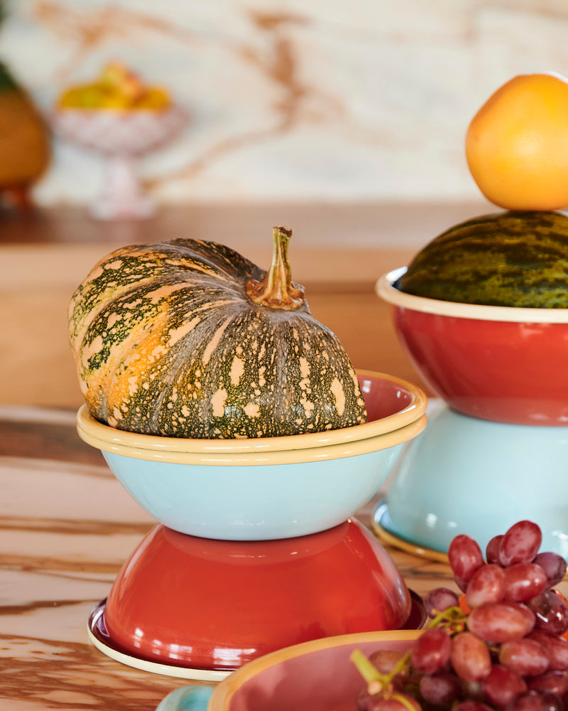 Nomad Block Colour Enamel Pasta Bowl 2P Set