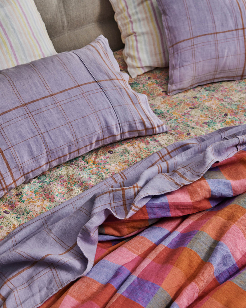 Santa Monica Tartan Linen Flat Sheet