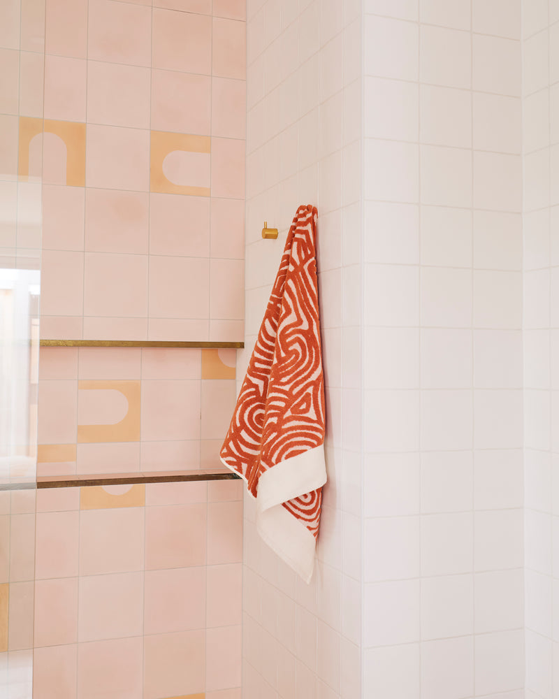 Kalaya Tjukurpa Sand Embossed Terry Bath Towel
