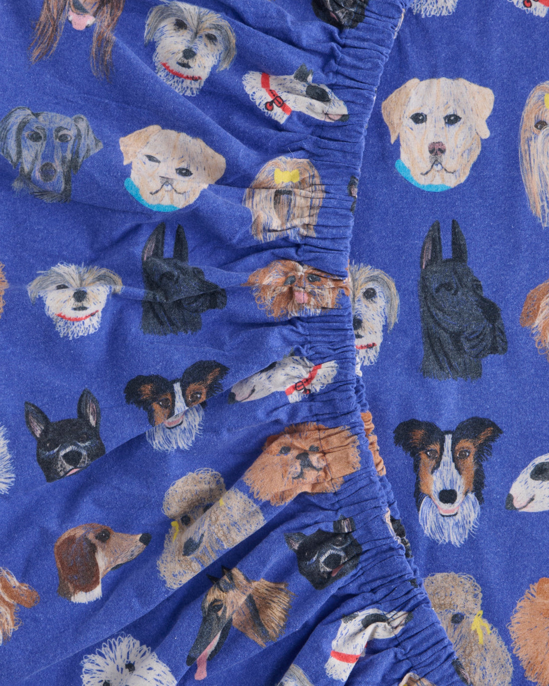 Dog Park Blue Flannelette Baby Fitted Sheet
