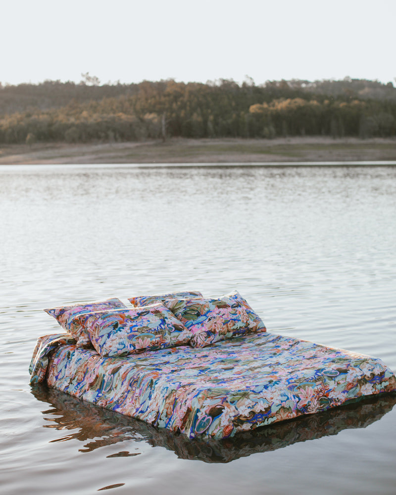 Kip&Co x Kezz Brett Waterlily Waterway Organic Cotton Pillowcases
