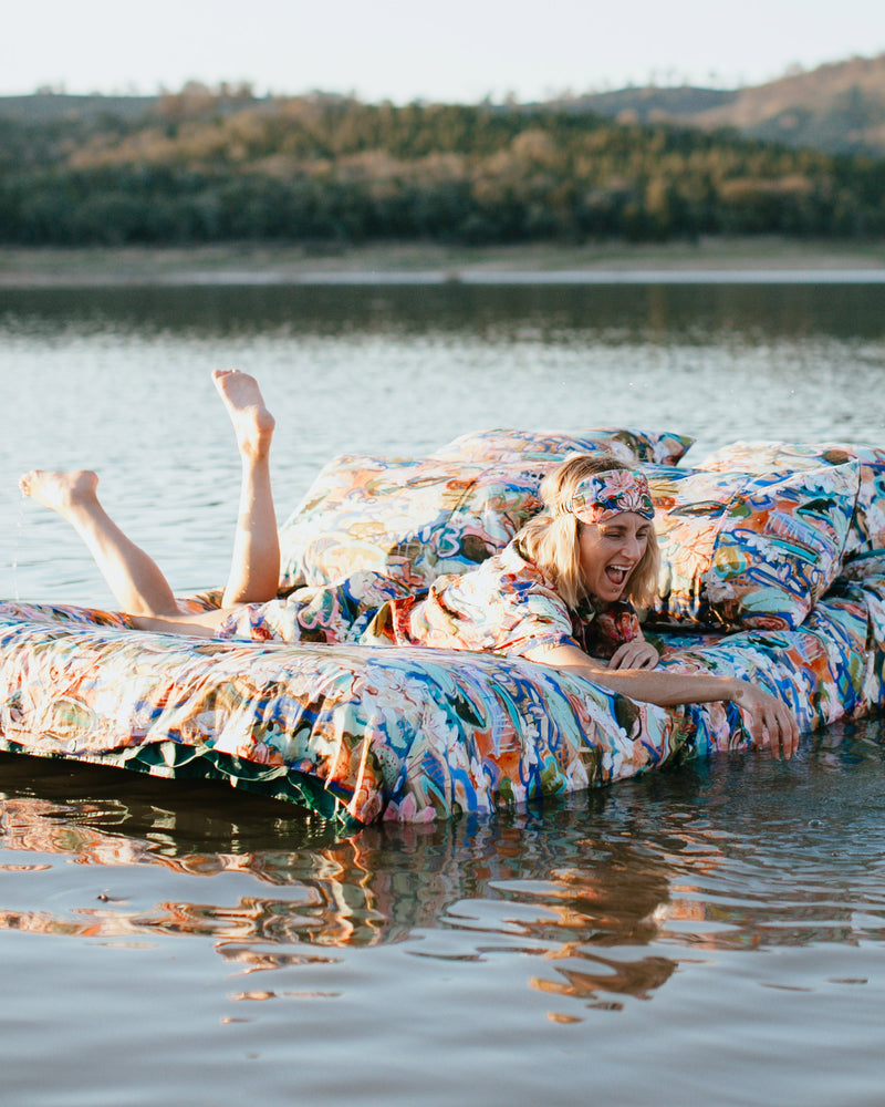 Kip&Co x Kezz Brett Waterlily Waterway Silk Eye Mask