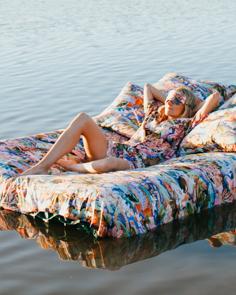 Kip&Co x Kezz Brett Waterlily Waterway Silk Eye Mask
