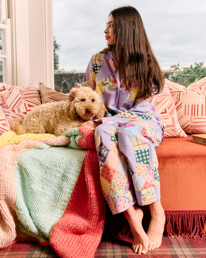 Cosy Cabin Flannelette Adult Long Sleeve Shirt & Pant Pyjama Set
