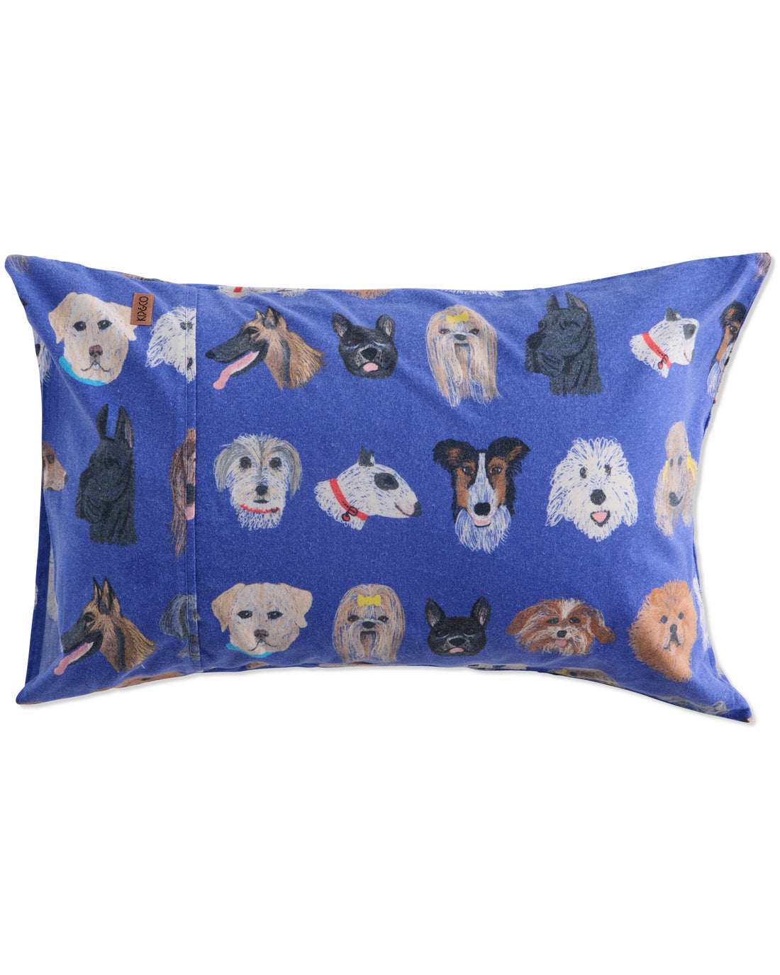 Dog Park Blue Flannelette Pillowcase