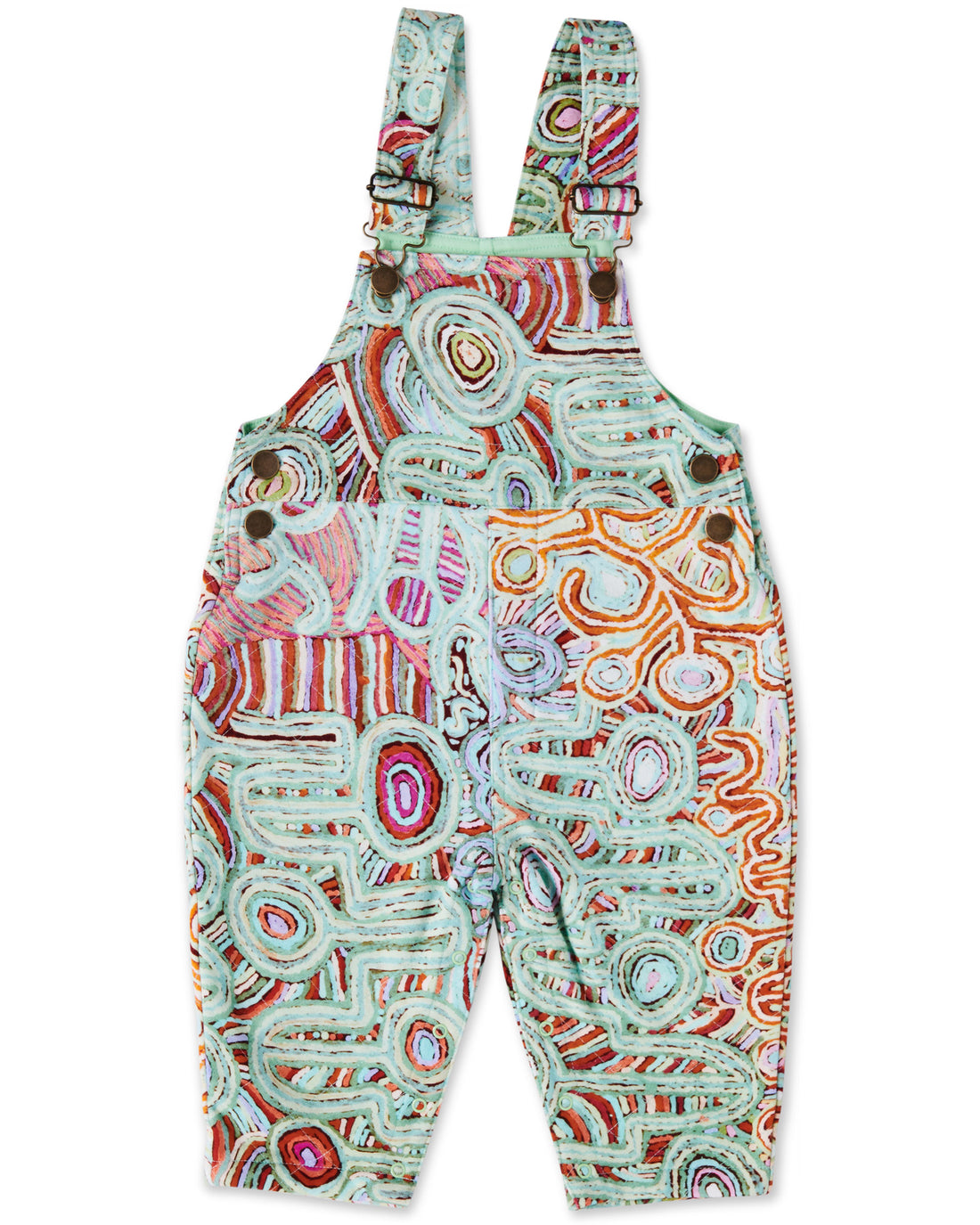 Ngayuku Ngura Sage Baby Quilted Fleece Overalls