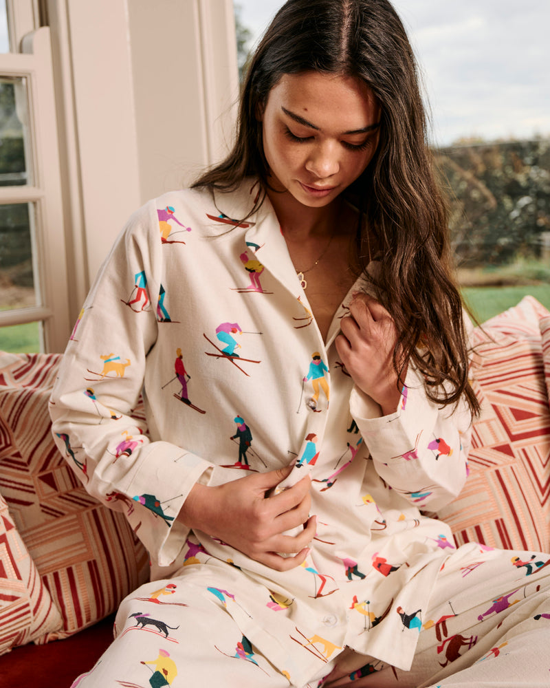 Snow Bunnies Flannelette Adult Long Sleeve Shirt & Pant Pyjama Set