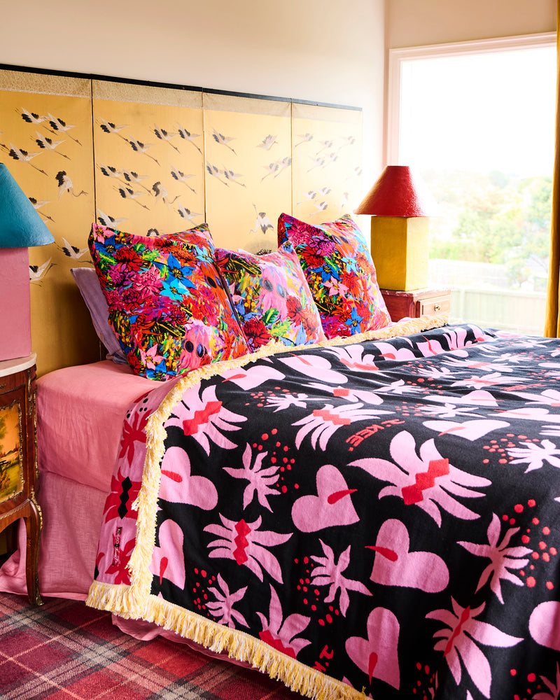 Kip&Co x Jenny Kee Growing The Peace Velvet European Pillowcases