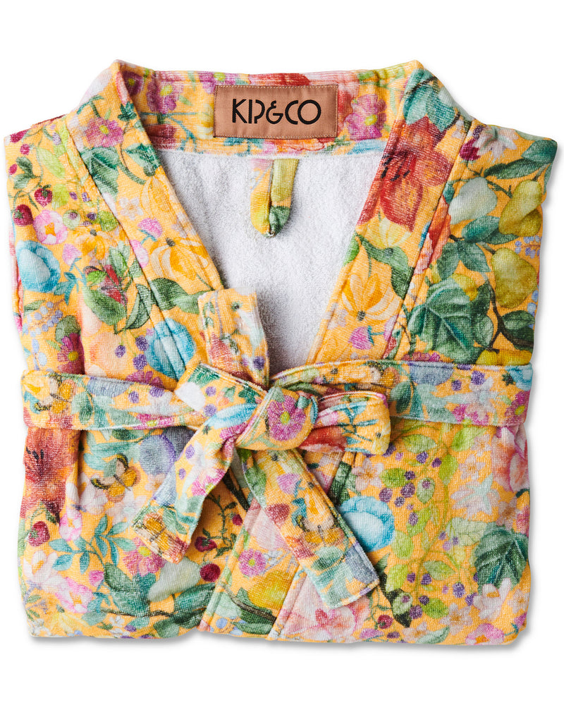 Abundance Marigold Printed Terry Bath Robe