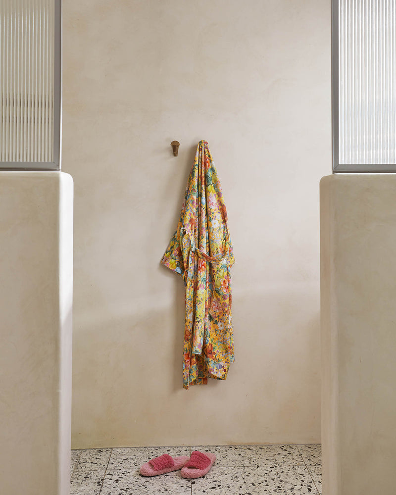 Abundance Marigold Printed Terry Bath Robe