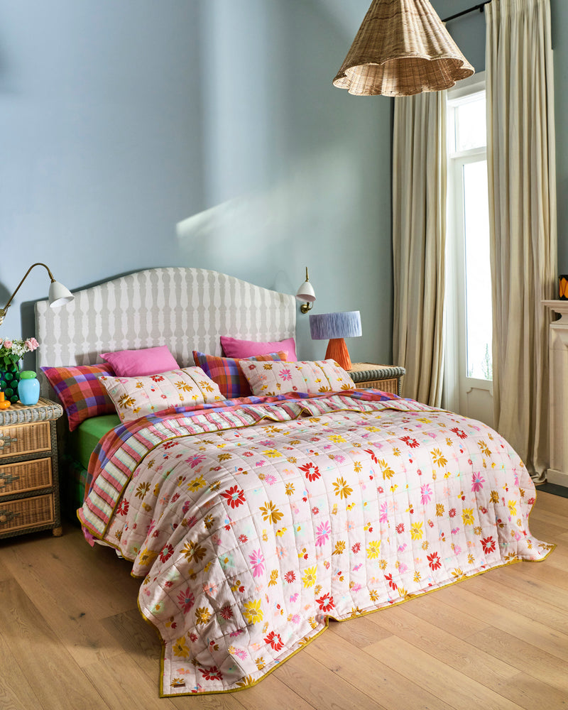 Rise And Shine Reversible Linen Quilted Pillowcases