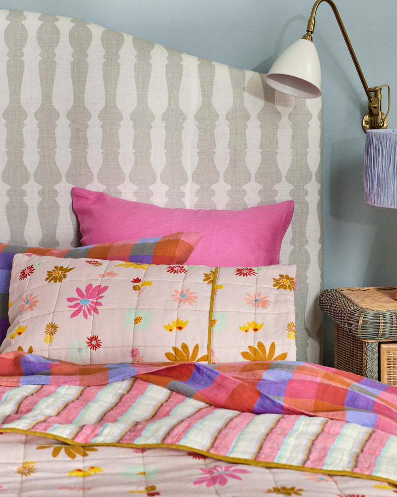 Rise And Shine Reversible Linen Quilted Pillowcases