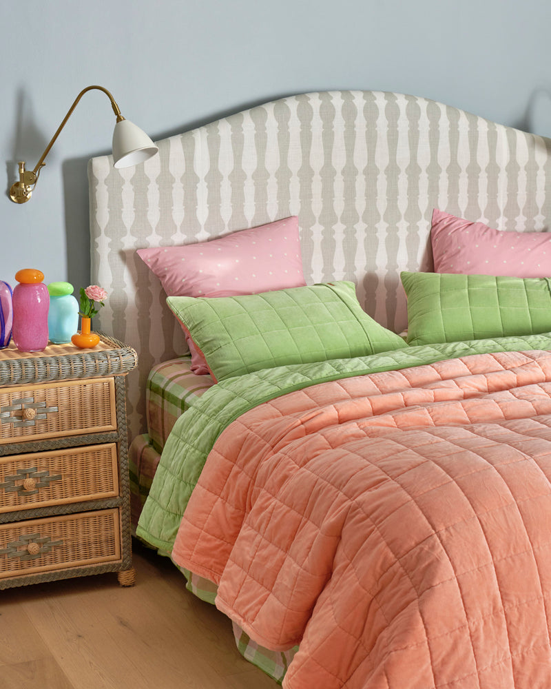 Peach Nile Velvet Quilted Pillowcases