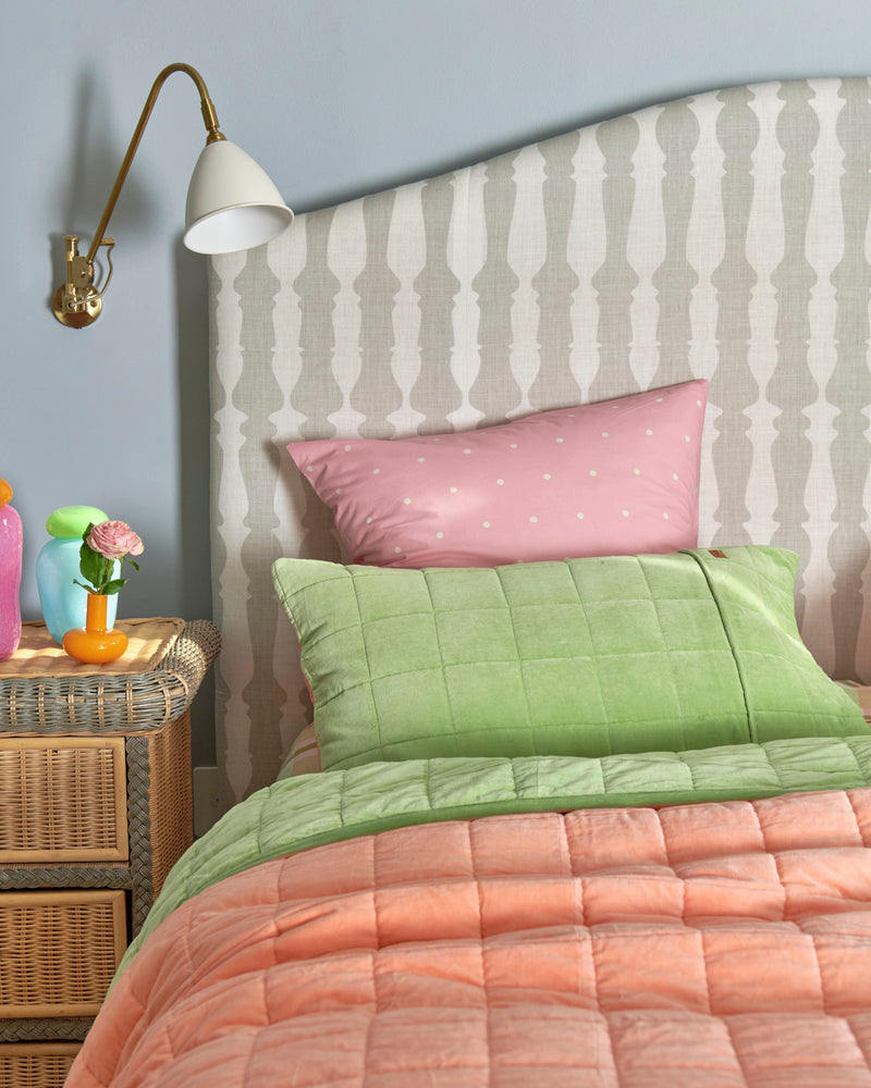 Peach Nile Velvet Quilted Pillowcases