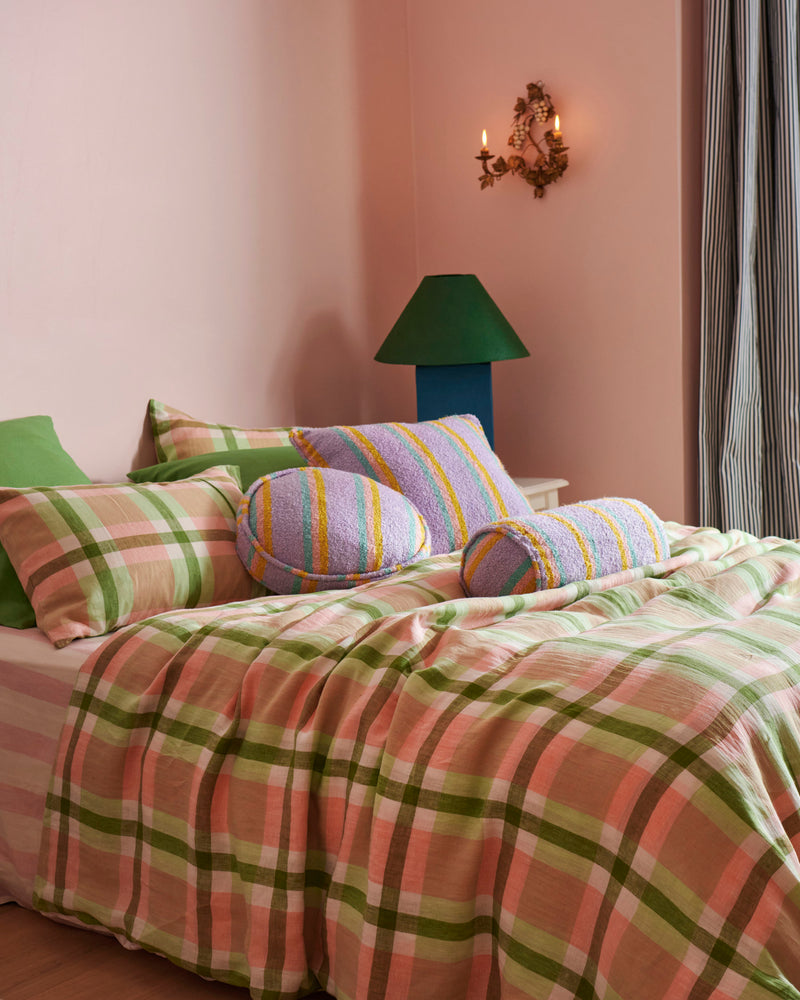 Pistachio Tartan Linen Pillowcases