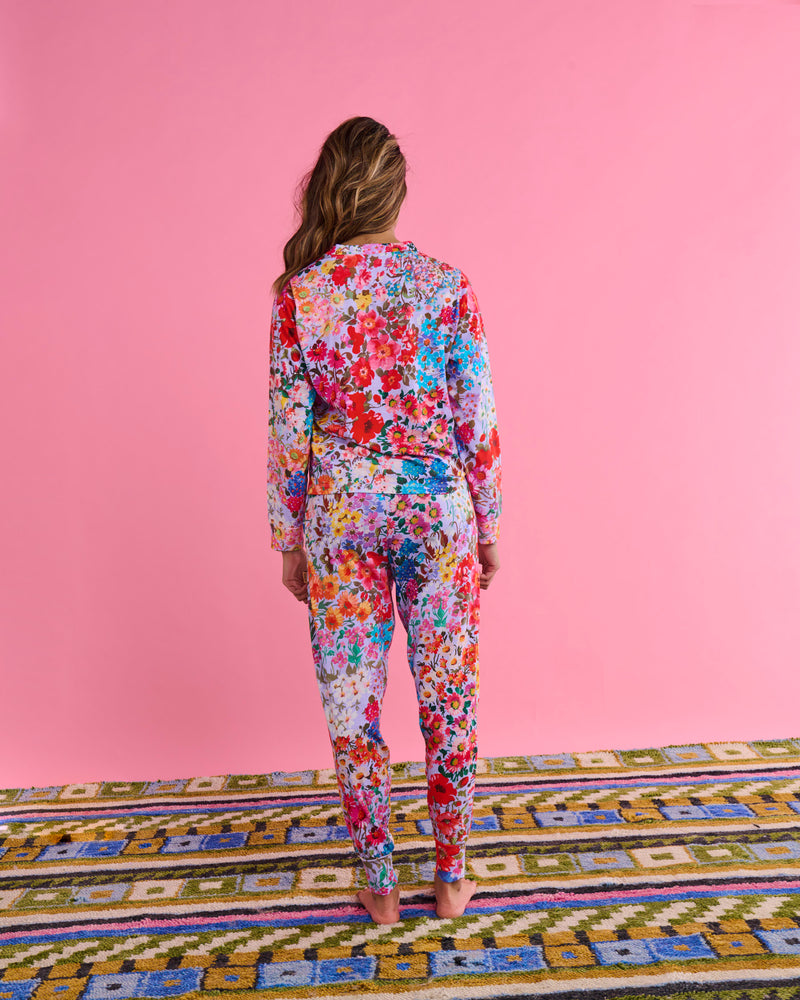 Forever Floral Lilac Organic Cotton Long Sleeve Pyjama Top & Slouch Pant Set