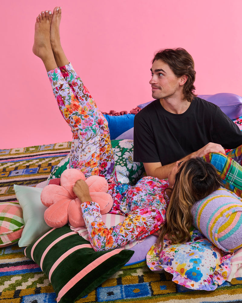 Forever Floral Lilac Organic Cotton Long Sleeve Pyjama Top & Slouch Pant Set