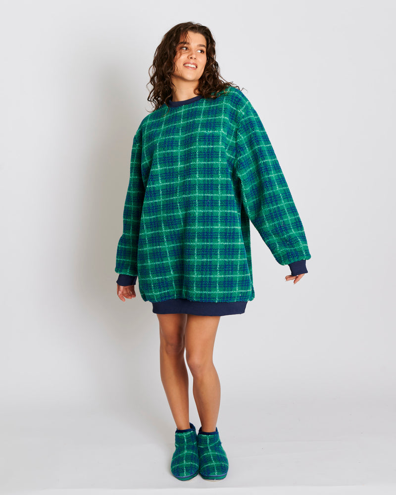 Wilderness Tartan Sherpa Adult Oversized Bedtime Sweater
