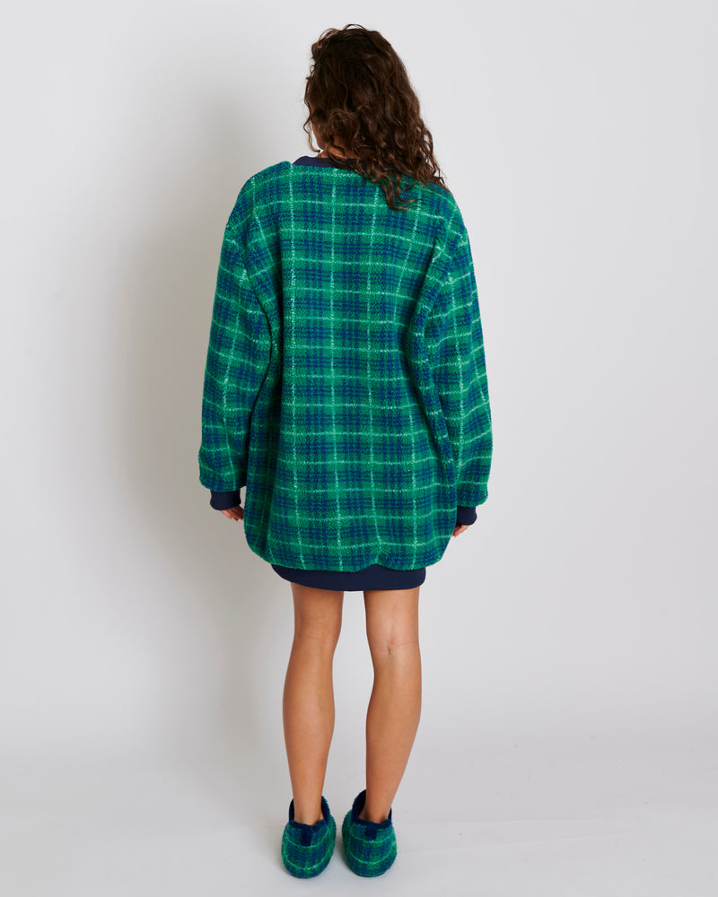 Wilderness Tartan Sherpa Adult Oversized Bedtime Sweater