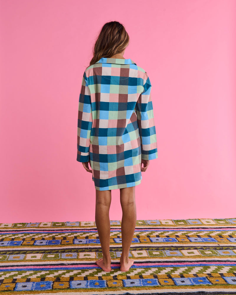 Woodlands Tartan Adult Flannelette Long Sleeve Button Up Nightie