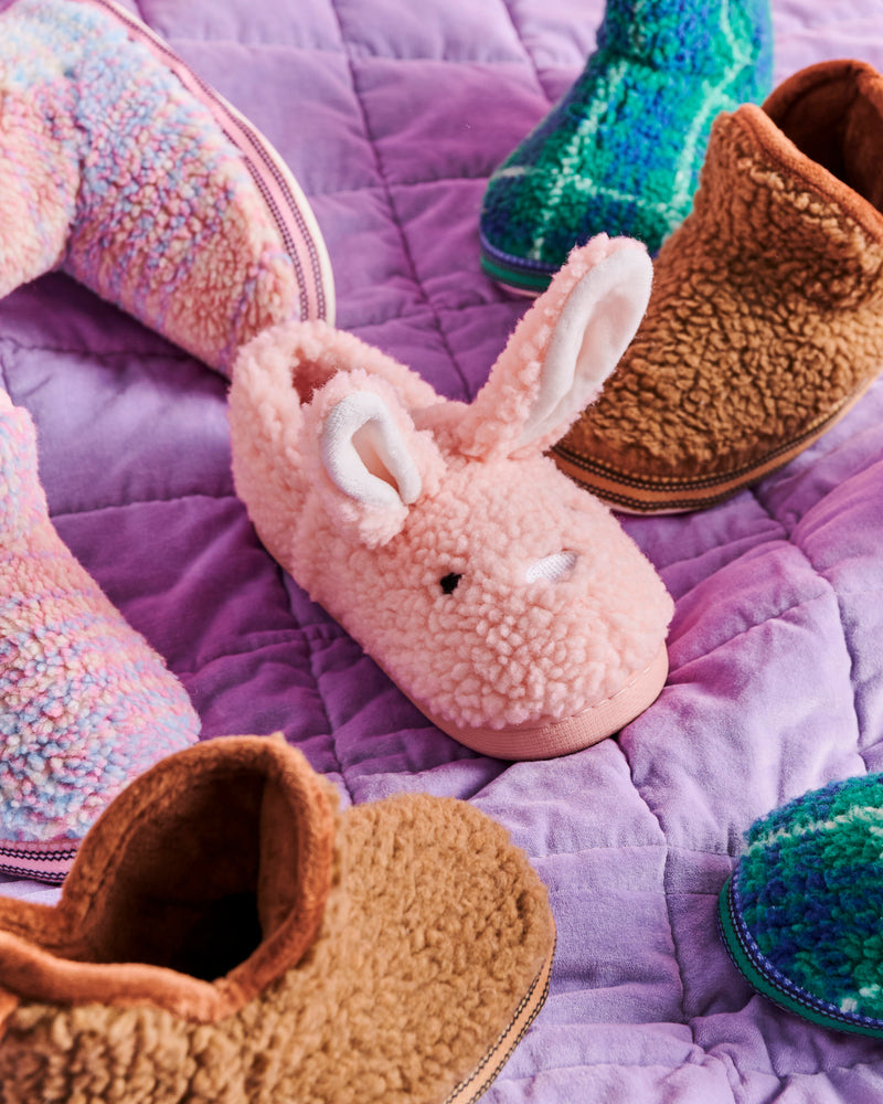 Fluffy Bunny Sherpa Kids Slippers