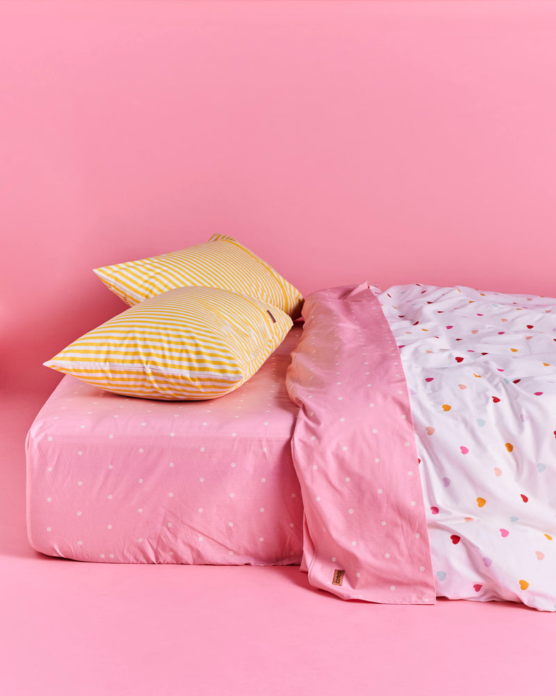 Polkadot Strawberry Organic Cotton Flat Sheet
