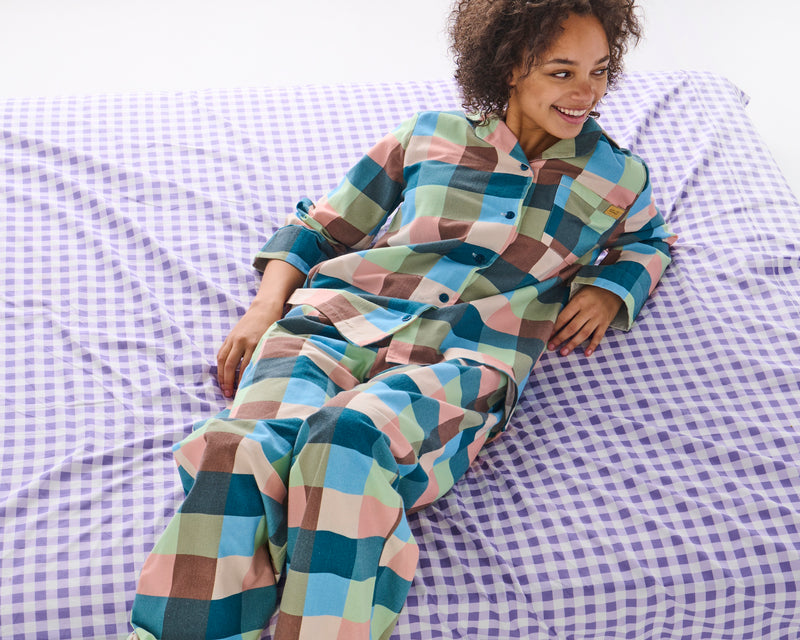 Woodlands Tartan Adult Flannelette Long Sleeve Shirt & Pant Pyjama Set