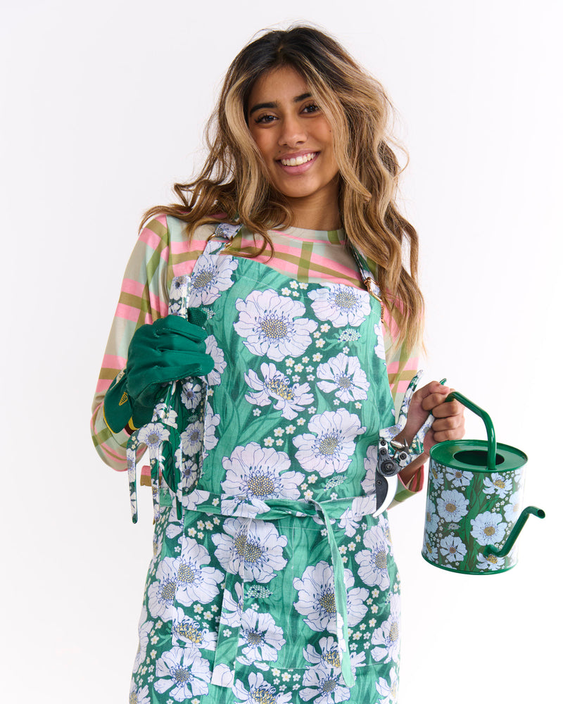 Tumbling Flowers Green Watering Can