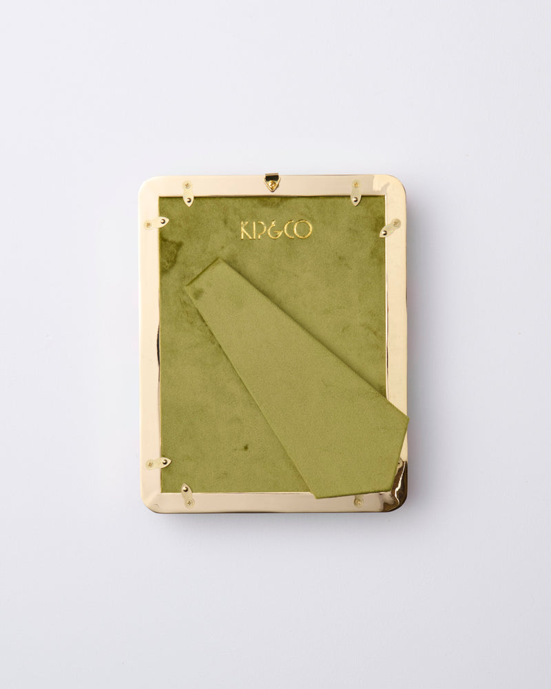Pistachio Tartan Oval Velvet Photo Frame