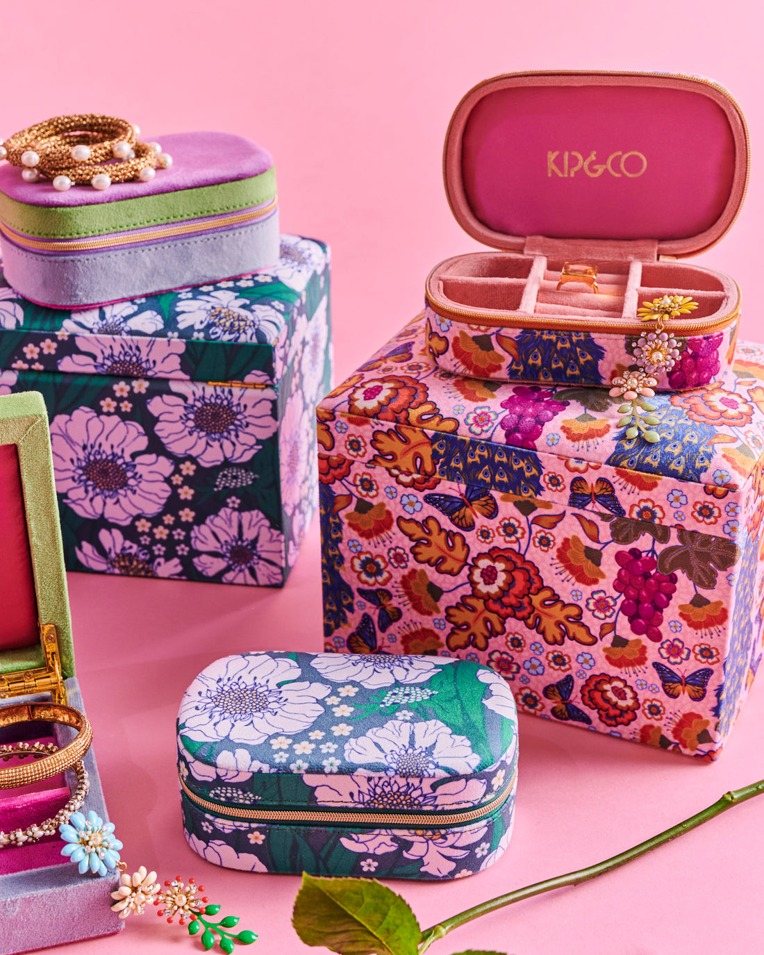 Lyon Travel Velvet Jewellery Box