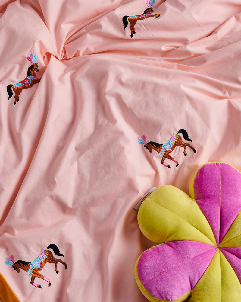 Pink Yellow Velvet Petal Cushion