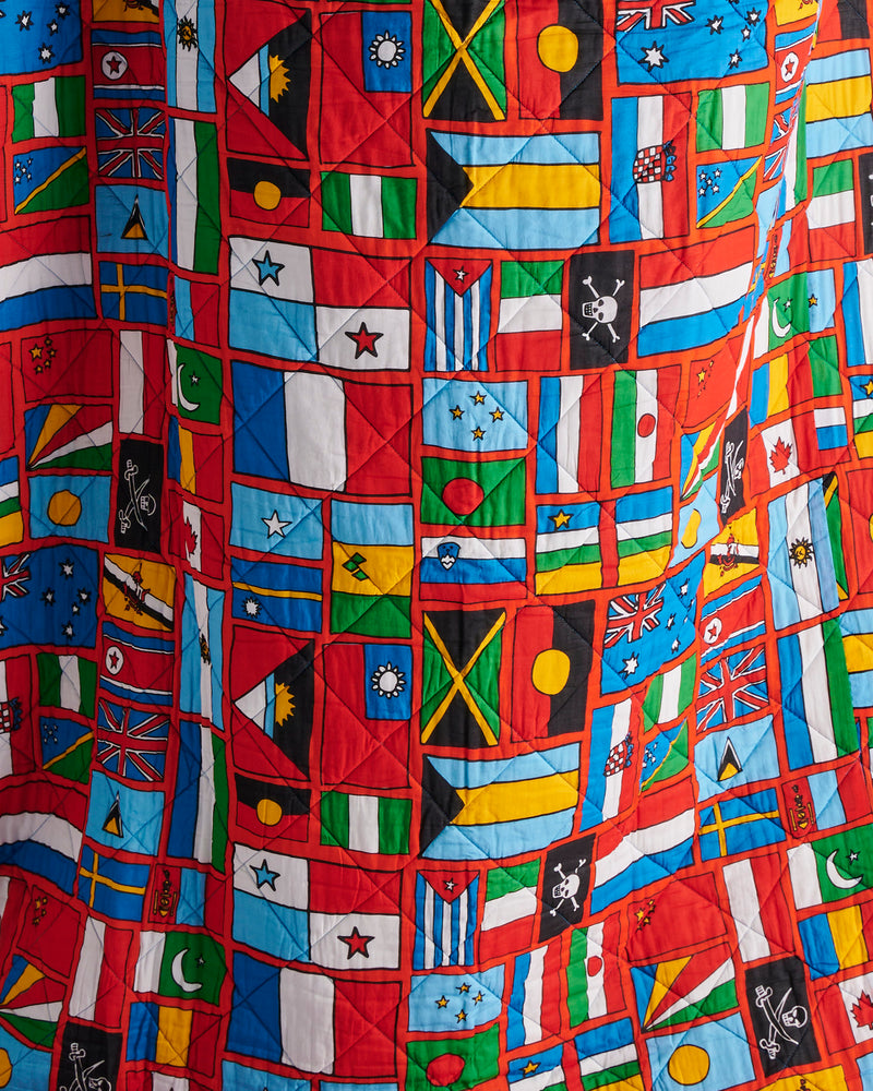 Fly The Flag Red Quilted Kids Bedspread