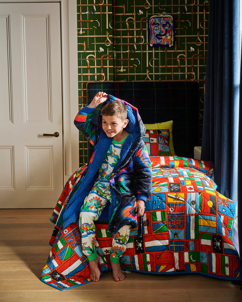 Fly The Flag Red Quilted Kids Bedspread