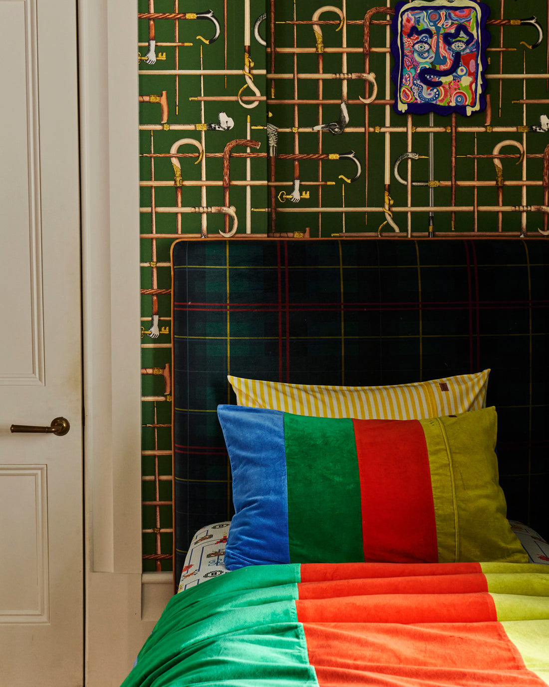 Forever Young Panelled Velvet Pillowcase