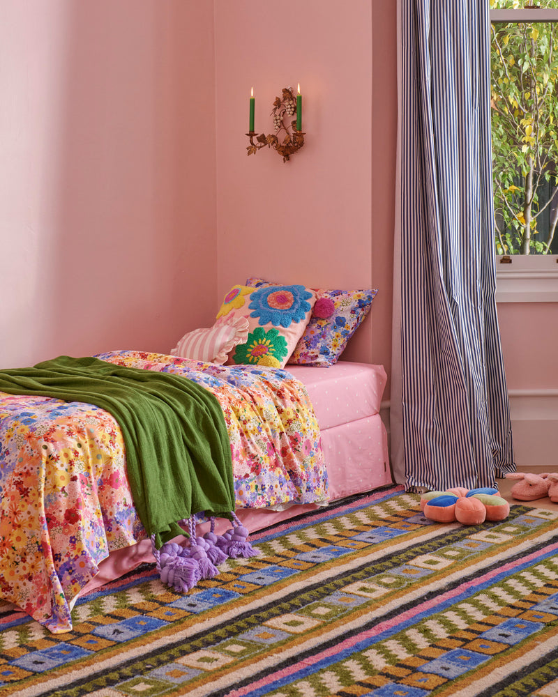 Polkadot Strawberry Organic Cotton Flat Sheet