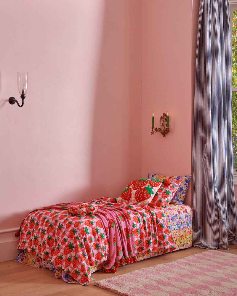 Strawberry Jam Velvet Petal Cushion